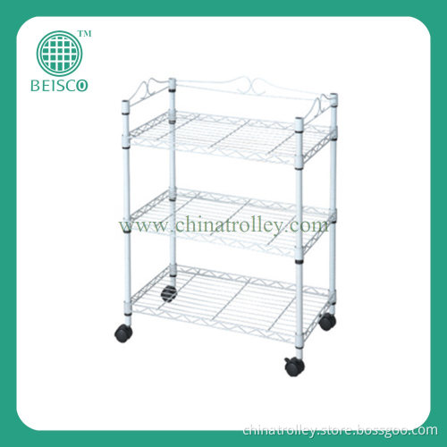 White Color Household Wire Rack with Castors (JS-WS14)